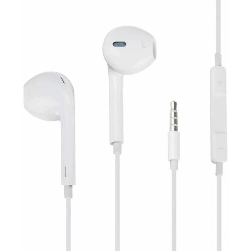 Наушники вкладыши с гарнитурой проводные FORZA PLUS белые кабель 120см 1 шт 50900₽