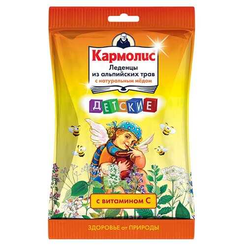 Кармолис леденцы д/детей с мёдом и витамином С, 75 г, мед