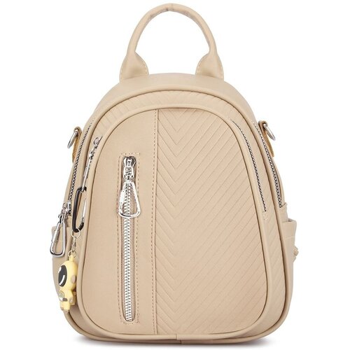 Рюкзак Nikki Nanaomi, экокожа, искусственная кожа, внутренний карман, бежевый