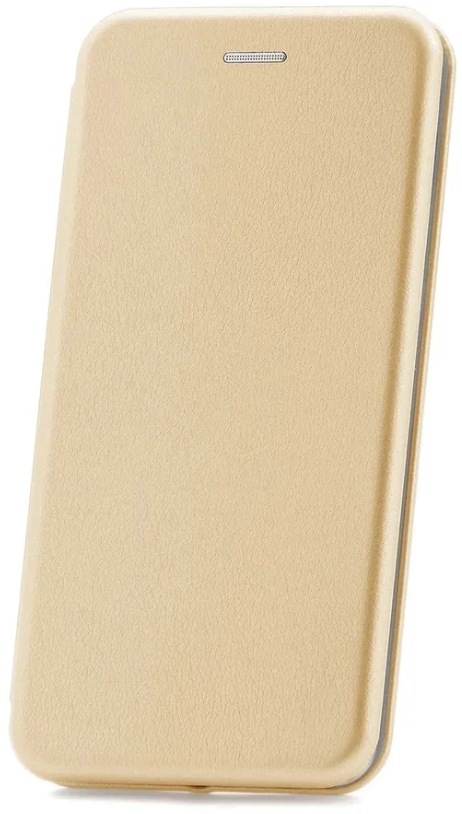 Чехол книжка кожа золото для Realme C15 с магнитным замком подставкой для телефона и кармана для карт или денег / реалми ц15 / чехол книжка