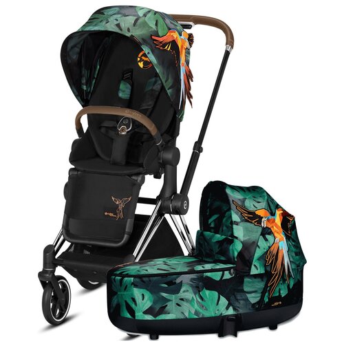 Cybex Priam III Koi/Rebellious/Anna K/Birds of Paradise/JS (2 в 1), JS cherbubs blue/gold, цвет шасси: золотистый