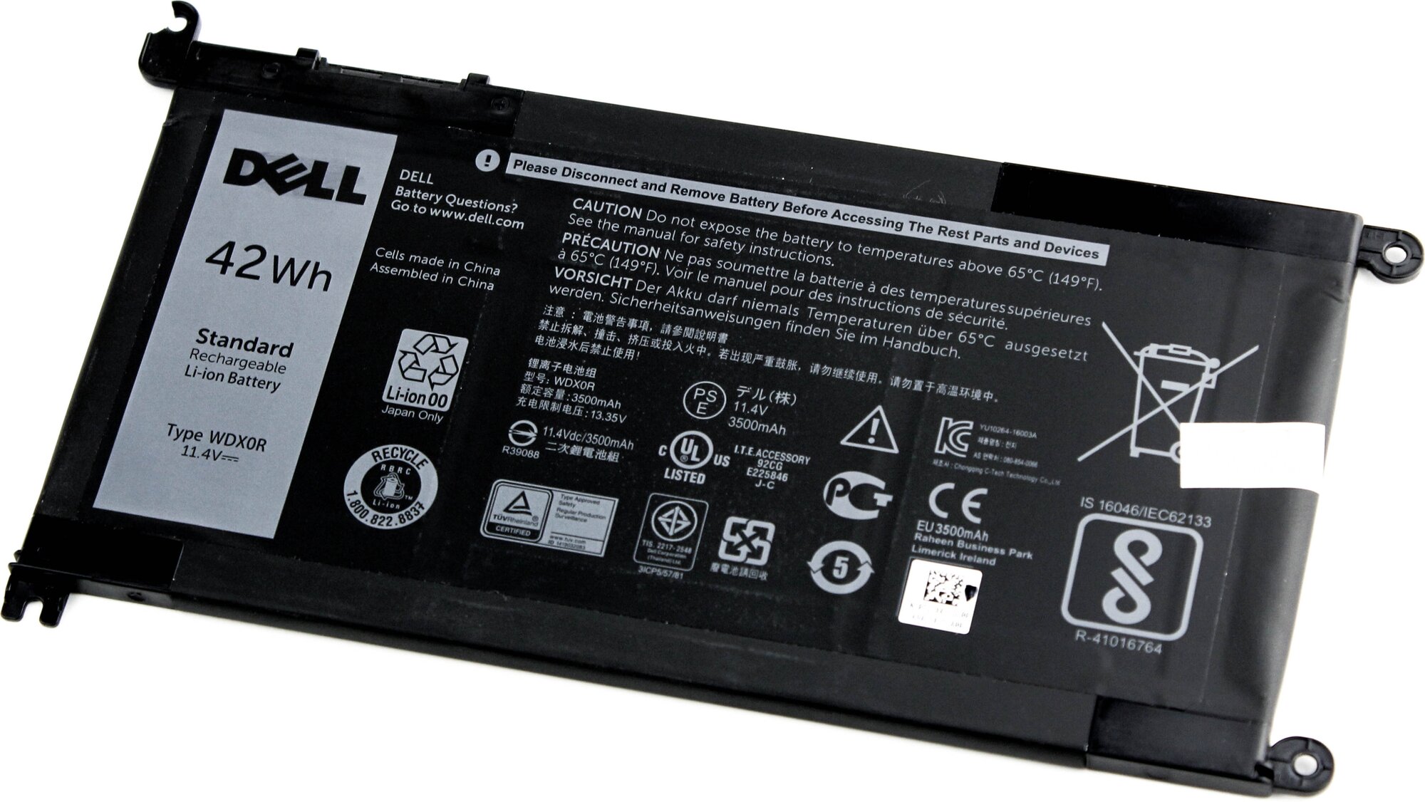 Аккумулятор для Dell 15-5538 (11.4V 3500mAh) ORG p/n: WDX0R 0WDX0R 3CRH3