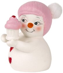 Фигурка Феникс Present Девочка с кексиком, 8 см, белый/розовый