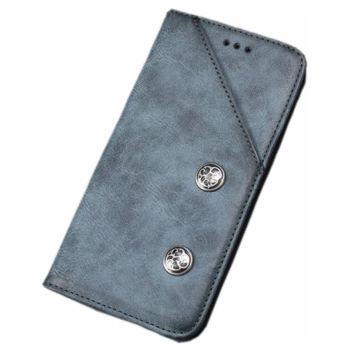 фото Чехол-книжка mypads для xiaomi mi 10t / mi 10t pro креативный крафтовый ретро футляр азиатский стиль ручной работы c декоративными пуговицами и визитницей серый