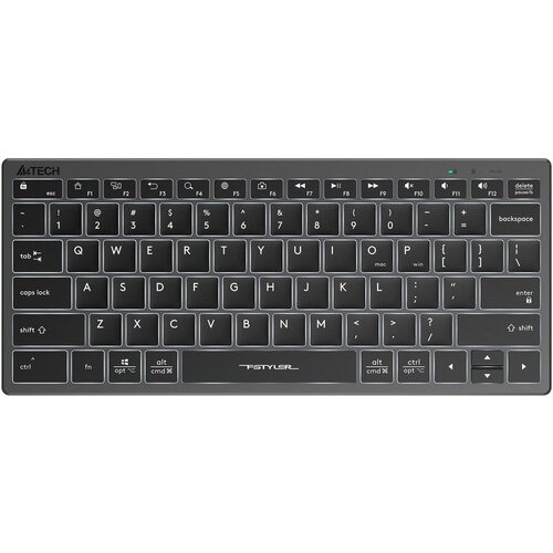 Клавиатура A4TECH Fstyler FX61, USB, серый [fx61 grey] клавиатура a4tech fstyler fx61 серый белый usb slim multimedia led fx61 grey