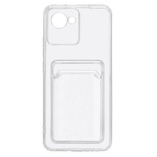 Накладка силиконовая Clear Case для Realme C30 / Realme Narzo 50i Prime с кардхолдером прозрачная чехол mypads лиса и ловец снов для realme c30 4g narzo 50i prime задняя панель накладка бампер