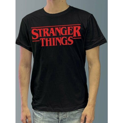 фото Футболка мужская черная из хлопка с dtf принтом сериалы очень старнные дела - 55 будь на стиле