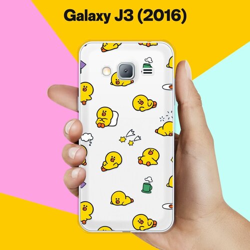 Силиконовый чехол на Samsung Galaxy J3 (2016) Утята / для Самсунг Галакси Джи 3 2016