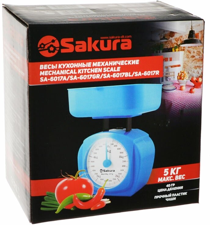Весы кухонные Sakura SA-6017 механические, до 5кг (цвета в ассорт.) БИТ - фото №7