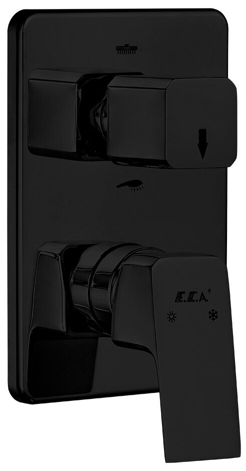 фото 102167205C1EX-KDE TIERA смеситель для ванны 2 режима (внешняя часть) матовый черный