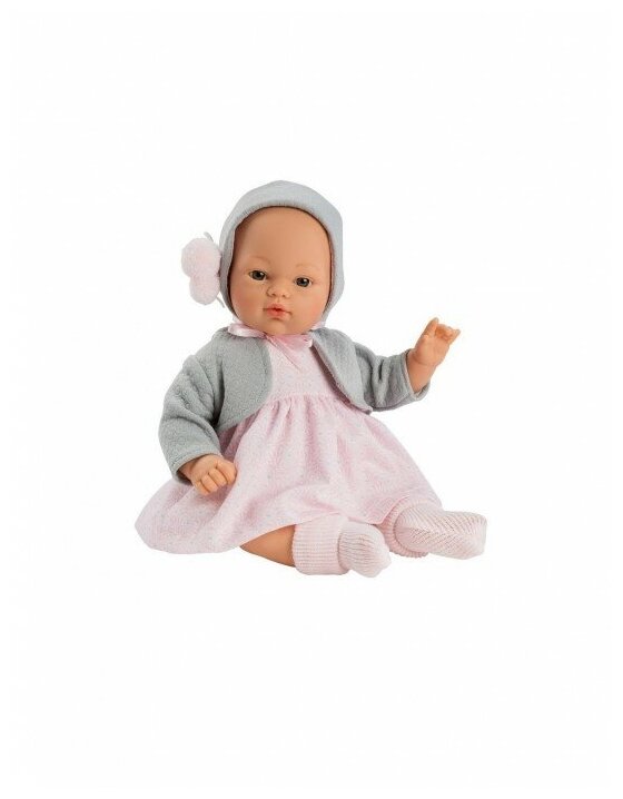 Кукла пупс Коки в розово-сером костюме, 36 см