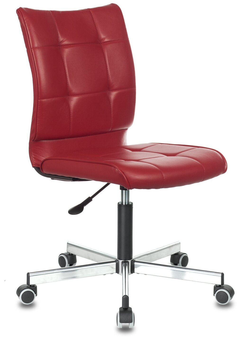 Кресло офисное Бюрократ, CH-330M/RED (без подлокотников красный искусственная кожа крестовина металл)