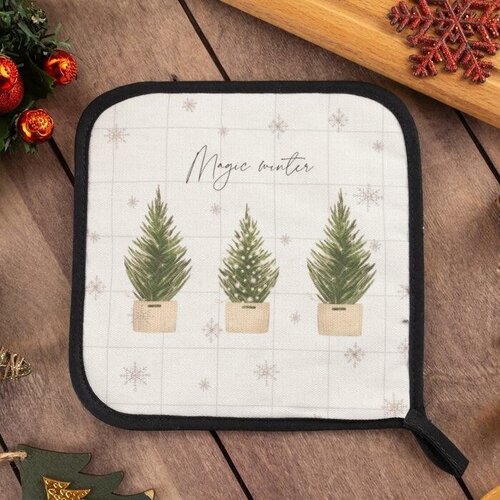 Прихватка Happy New Year 19х19см саржа 100 хл ватин 250гм2 341₽