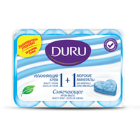 DURU Крем-мыло кусковое Soft sensations 1+1 Морские минералы, 4 шт., 80 г