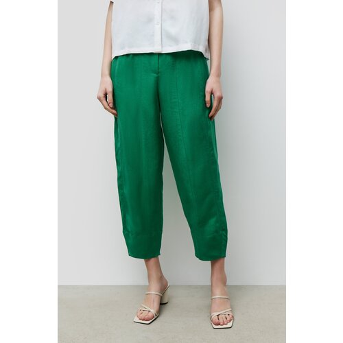 фото Брюки бананы baon, демисезон/лето, прилегающий силуэт, повседневный стиль, пояс на резинке, карманы, размер 44, белый