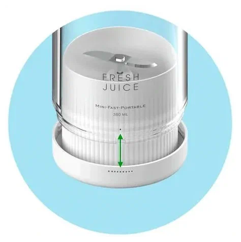 Блендер портативный FRESH JUICE с беспроводной зарядкой USB (Белый) - фотография № 3