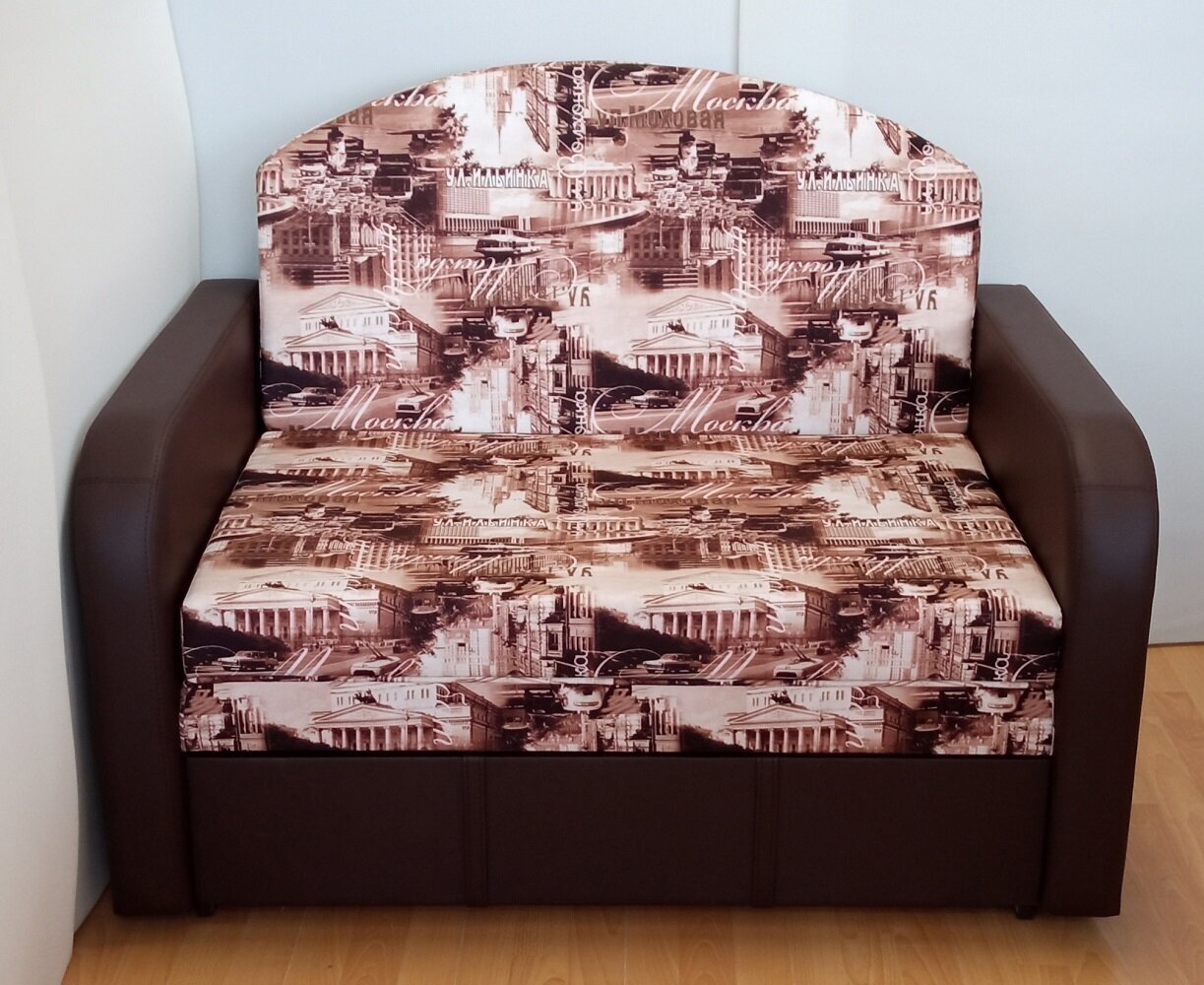 Раскладной диван-кровать StylChairs Соня, обивка: текстиль/экокожа, цвет: шоколад - фотография № 2