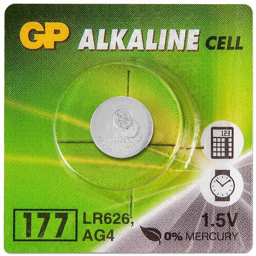 ABC Батарейка GP Alkaline 177 1.5В LR626/AG4 (1шт./уп.) (ret) батарейка gp alkaline 177 g4 lr626 алкалиновая 1 шт в блистере отрывной блок 177 2cy 4891199026690