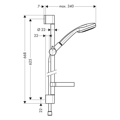 Душевой гарнитур Hansgrohe Croma 100 Multi/Unica’C Shower Set 65 см 27775000