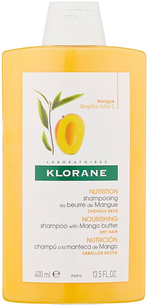 Klorane шампунь Nutrition and Hydration with mango butter, 400 мл