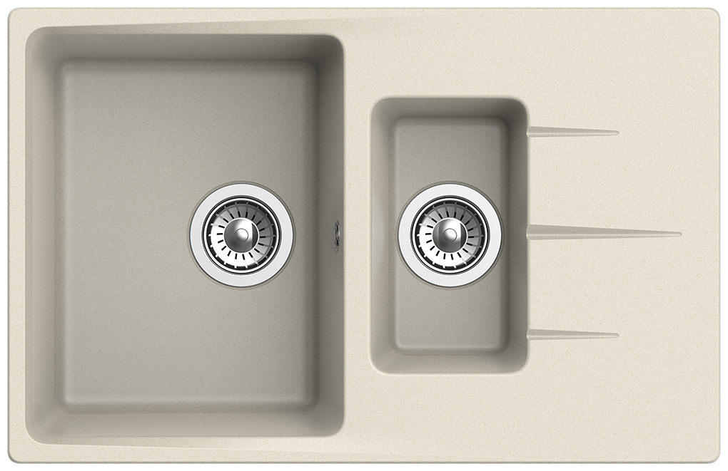 Мойка EWIGSTEIN Gerd 60 KF (бежевый) 1,5 чаши+крыло 780*500мм - фотография № 3