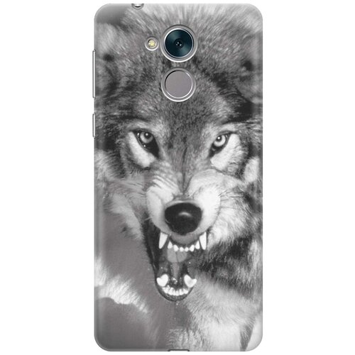 фото Cиликоновый чехол на honor 6с / хонор 6с с принтом "волчий оскал" gosso