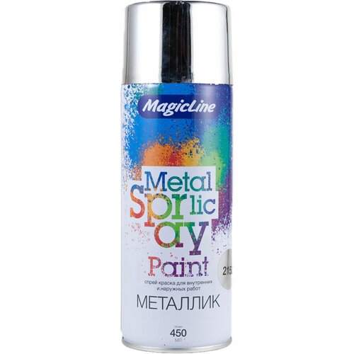 Краска Magic Line Metalic Spray, хром, глянцевая, 450 мл, 1 шт.