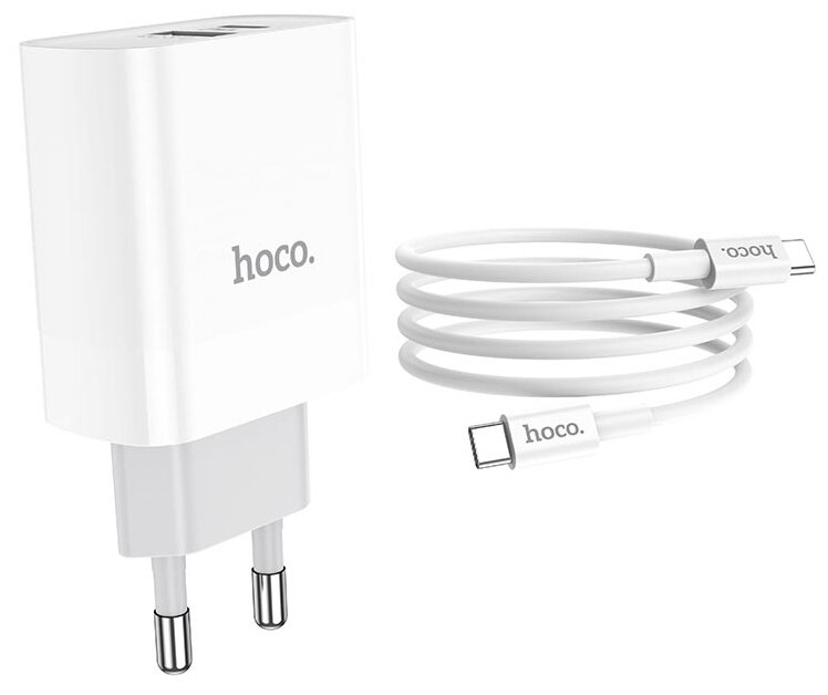 Сетевое зарядное устройство Hoco C80A Rapido + кабель USB Type-C - USB Type-C 20 Вт