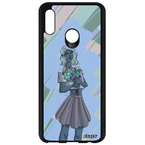 фото Чехол для смартфона huawei p smart 2019, "девушка и цветы" букет розы utaupia