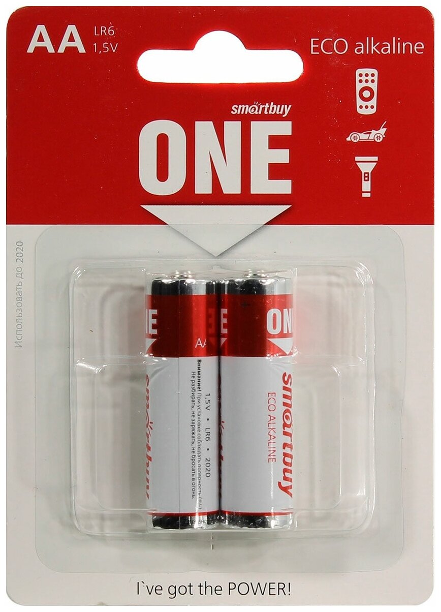 Батарейка AA Alkaline SmartBuy LR6 ONE Eco, 2 шт.