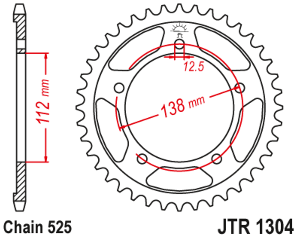 Звезда задняя (ведомая)(сталь) JT 1304.47