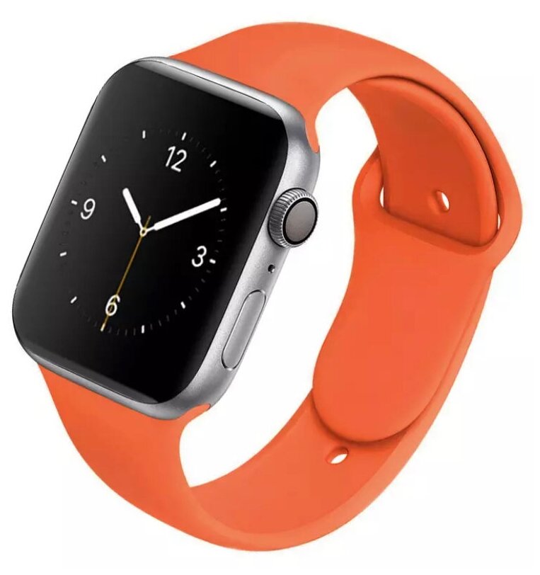 Силиконовый ремешок для Apple Watch 38/40/41 mm, оранжевый, размер s/m