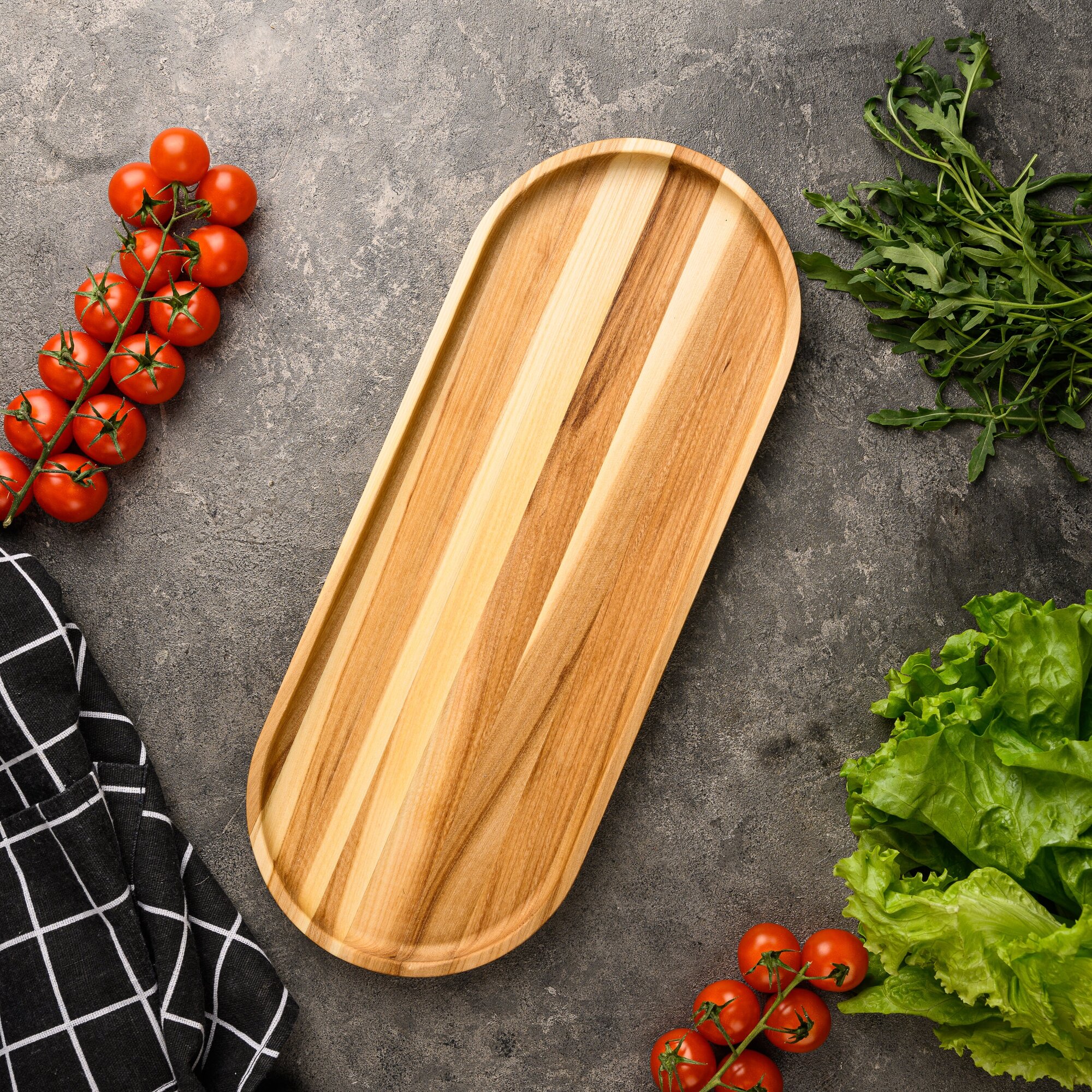 фото Поднос деревянный из вяза Lana Strie 38*15см