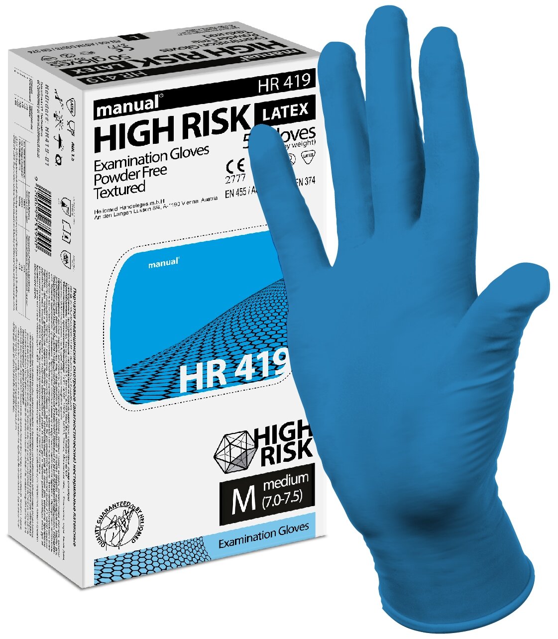 Перчатки смотровые Manual Manual High Risk HR419