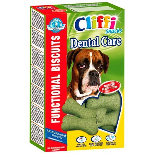 Лакомство Cliffi Dental care Здоровые зубы для взрослых собак крупных пород бисквиты 350 гр (1 шт)