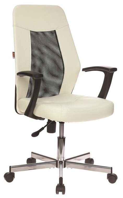 Кресло VB_EChair-225 DSL PTW к/з бежевый OR-10/сетка черная TW, хром