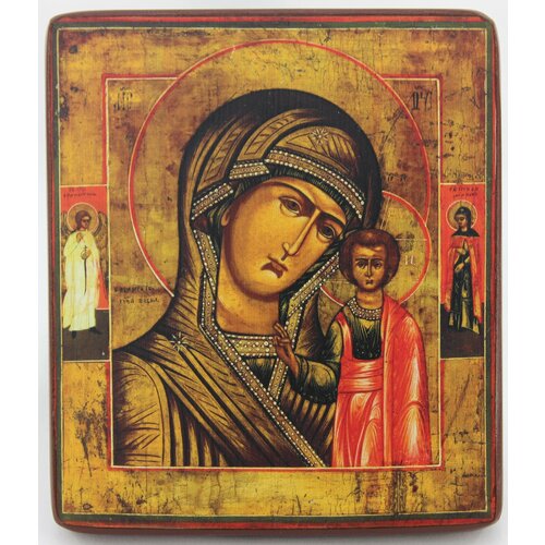 Православная Икона Божией Матери Казанская, левкас, ручная работа (Art.1210М)