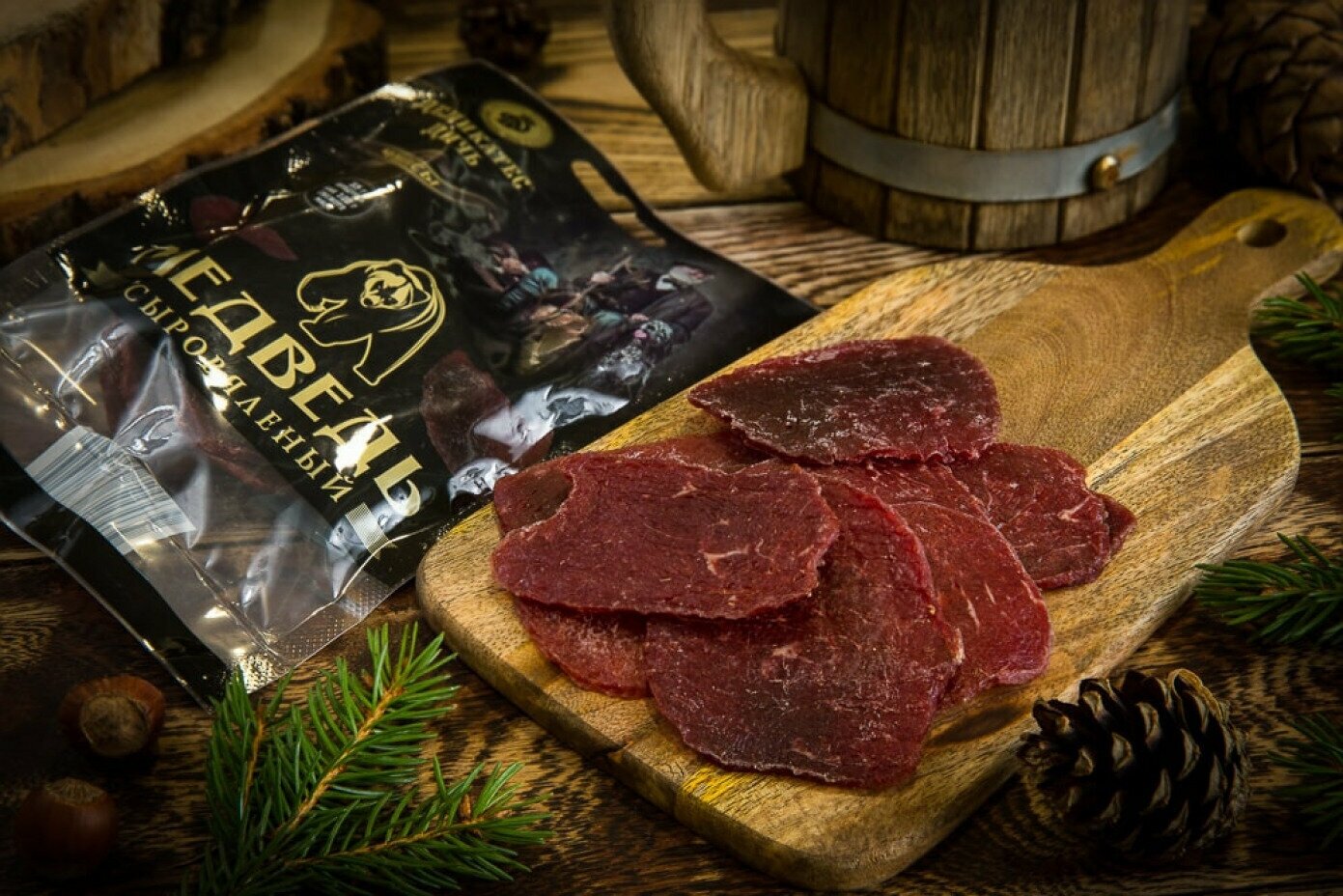 Чипсы из мяса Медведя в подарочной упаковке 35г Деликатес Дичь