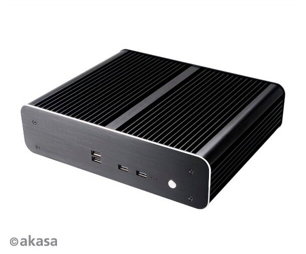 Корпус Akasa Euler TX, Wide Temperature range and performance Fanless Ali Thin Mini ITX Case A-ITX26-M1B