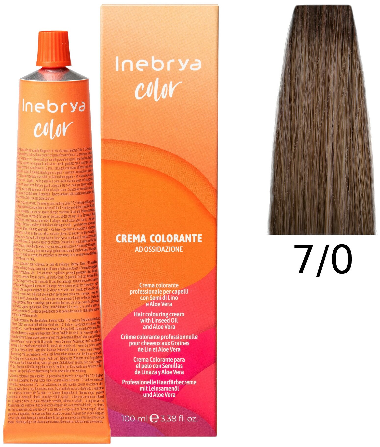 Крем-краска Inebrya Color Professional 7/0 Блонд Натуральный 100 мл