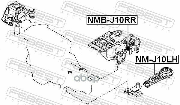 Подушка Двигателя Левая (Nissan Qashqai J10f 2006-) Febest Febest арт. nm-j10lh