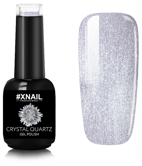 Гель лак XNAIL PROFESSIONAL Crystal Quartz камуфлирующий, для ногтей, с глиттером, с шиммером, 10 мл, № 7