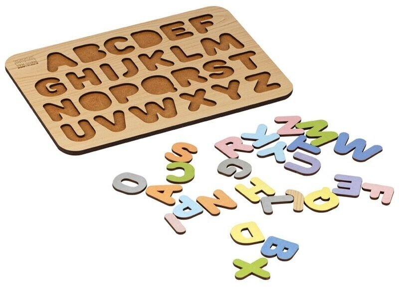 Обучающая игра ТРИ совы Рамка-вкладыш "Изучаем буквы", английский алфавит, дерево (ОБ00035)