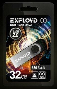 USB флэш-накопитель (EXPLOYD 32GB 530 черный [EX032GB530-B])