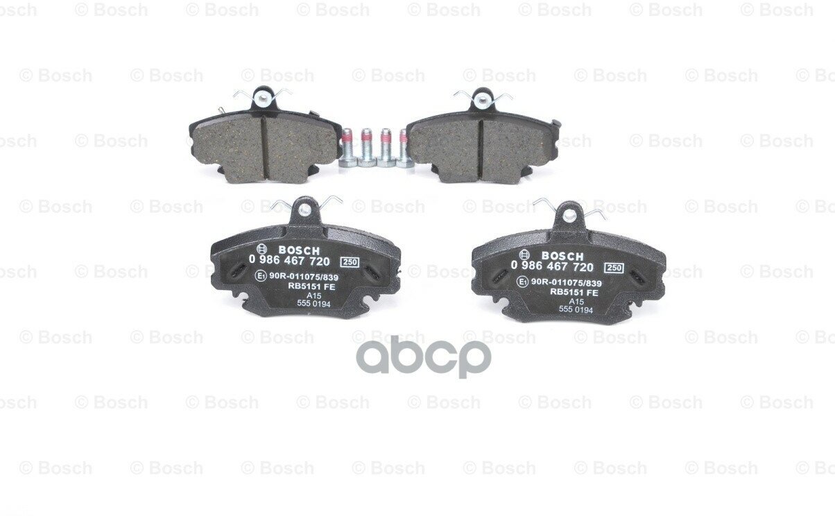 0 986 467 720_=141 32 ! Колодки Дисковые П Renault Clio 91>/R19 92-96, Peugeot 205/309 1.9Gti <98 Bosch арт. 0986467720