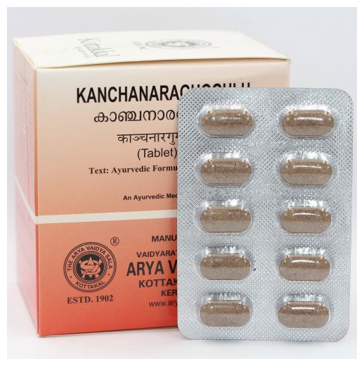 Таблетки Kottakkal Ayurveda Kanchanara Guggul, 100 г, 100 мл, 100 шт.