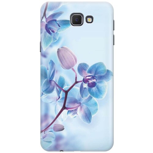 фото Cиликоновый чехол на samsung galaxy j5 prime / самсунг джей 5 прайс с принтом "синий цветок на синем" gosso