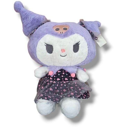 Мягкая игрушка Куроми 90 см сиреневая в цветастом платьице sanrio kawaii cinnamoroll kuromi my melody аниме куклы милая мультяшная кукла для девочек украшение комнаты плюшевая игрушка