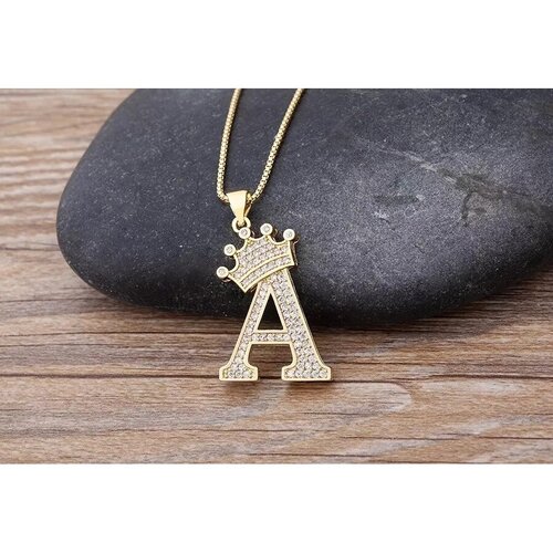 Колье VERBA, циркон, длина 45 см, белый/золотистый