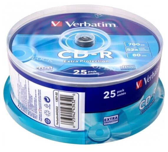 Диск Verbatim 43432 CD-R 80 52x CB/25